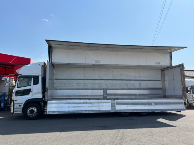 【1113】H29　クオン　ハイルーフ　ウィング　リア門口ステンレス　総輪エアサス