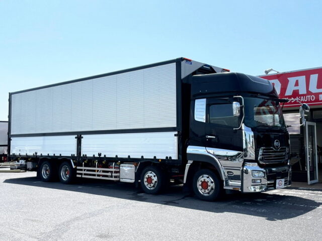 【1087】H29　クオン　ハイルーフ　ウィング　格納ゲート付　エアサス　木床