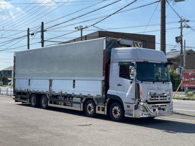 【1180】H30　クオン　ハイルーフ　ウィング　トレクス製ステンレスボデー　390馬力　AT