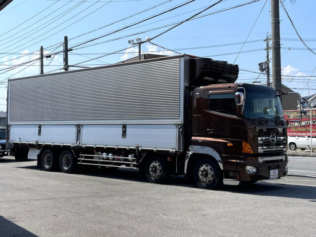 日野　プロフィア　冷凍ウィング　リア門口ステンレス　木床　プロシフト　380馬力