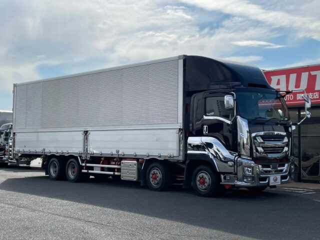 いすゞ　ギガ　ハイルーフ　アルミウィング　380馬力　リア門口ステンレス　