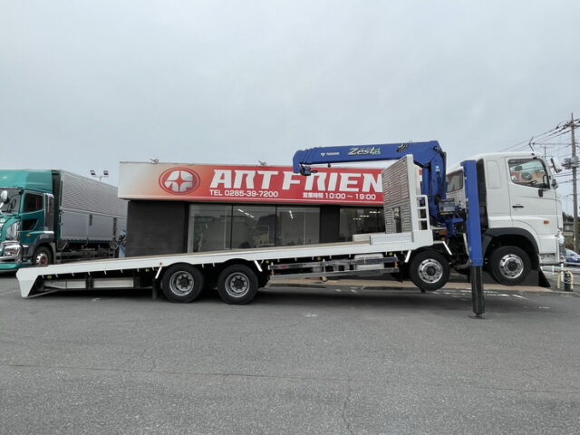 日野：プロフィア：ハイジャッキセルフ：アルミホイール：ステンレスサイドバンパー：TADANO４段クレーン