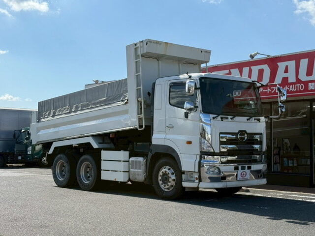 日野：プロフィア：ダンプ：5300×2350：アルミホイール：自重計：電動コボレーン：7速