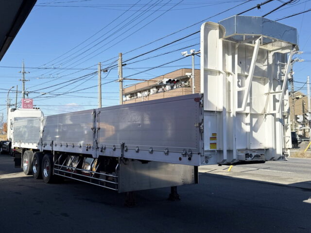 日本トレクス:トレーラー:平ボデー:アルミブロック:1Mアオリ:リフトアクスル:中残し