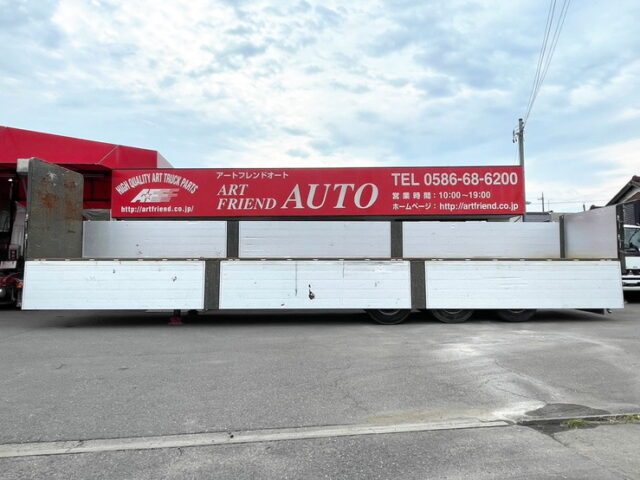 【1588】H30　日本トレクス　トレーラー　平ボデーアルミブロック　メーターアオリ　リフトアクスル中残し