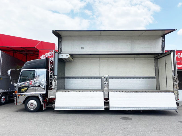 【632】日野　レンプロ　　ハイルーフ　冷凍ウィング　造りボディ　セミワイド　アルミ縞床