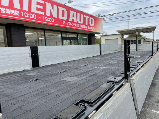 【1149】H24　スーパーグレート　平ボディアルミブロック　エアサス　木床　内フック27対　スタンション10対