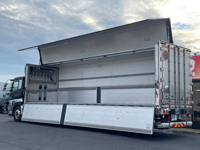 【1280】H27　クオン　冷凍ウィング　サブエンジン　低温設定　格納ゲート　ジョロダーレール4列　木床