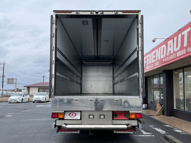 日野：17プロフィア：冷凍ウィング：7MT：リア門口ステンレス：サイドバンパーステンレス：ステンレス架装多数：メッキパーツ多数