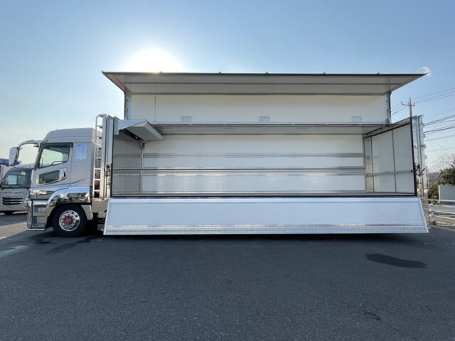 三菱ふそう：スーパーグレート：冷凍ウィング：AT：ハイルーフ：ステンレス架装多数：メッキパーツ多数：門口ステンレス：アルミホイール