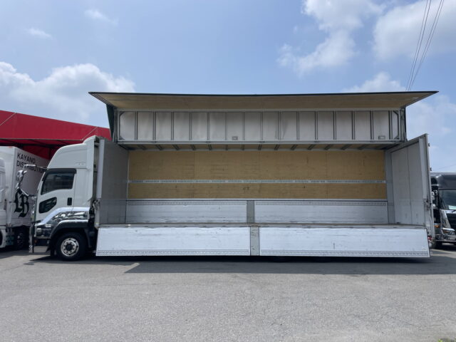 いすゞ：ギガ：ハイルーフ：ウィング：木床：格納パワーゲート：アルミホイール