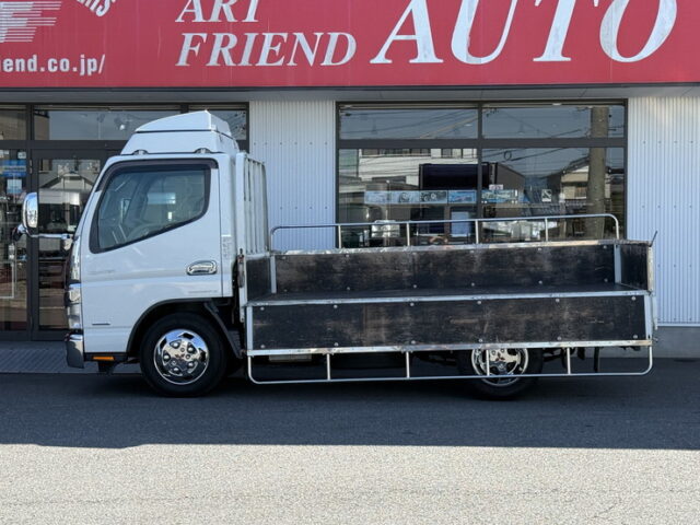 キャンター：平ボデー：標準幅：10尺長：カスタム：オートマ：煤焼き有：150馬力