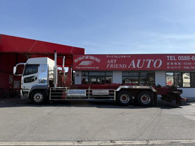 スーパーグレート：ハイルーフ：アームロール：40立米：架装多数：煙突マフラー(ダミー)