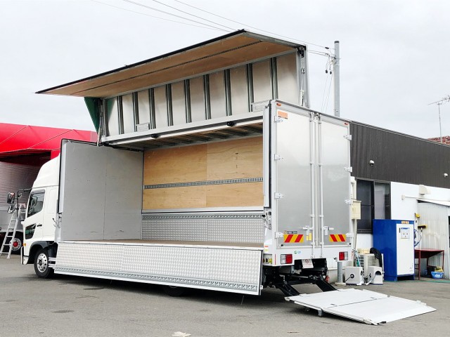 【495】日野　レンジャー　ワイド　ハイルーフ　アルミウイング　格納ゲート