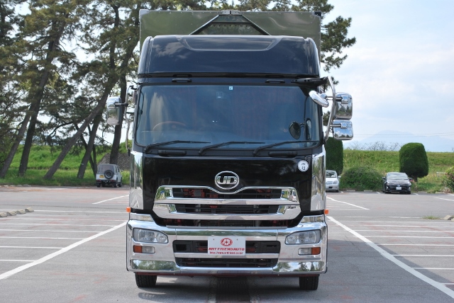 【92】Ｈ23　ＵＤトラックス　クオン　4軸低床　アルミウイング　格納ゲート付　ハイルーフ　総輪エアサス