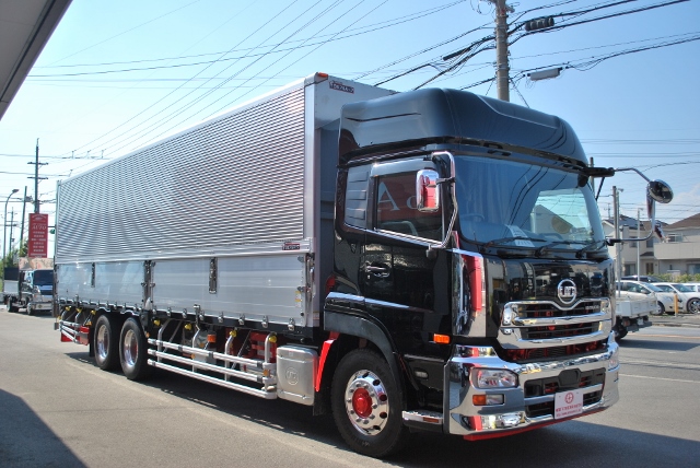 【26】H27　UDトラックス　クオン　中低床アルミウイング　ハイルーフ