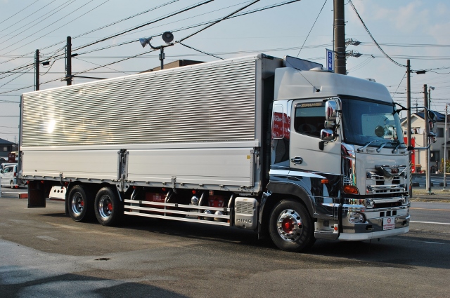 【377】日野プロフィア　中低床　アルミウイング　ハイルーフ　リアエアサス