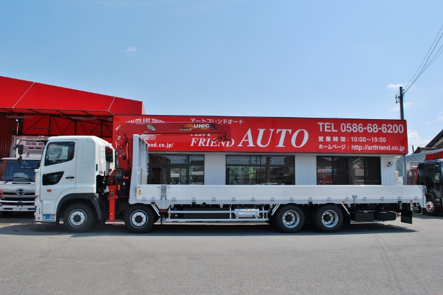 【464】日野　グラプロ　4軸後輪エアサス　4段ユニック　ラジコンフックイン