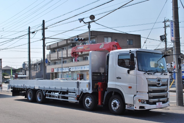 【464】日野　グラプロ　4軸後輪エアサス　4段ユニック　ラジコンフックイン