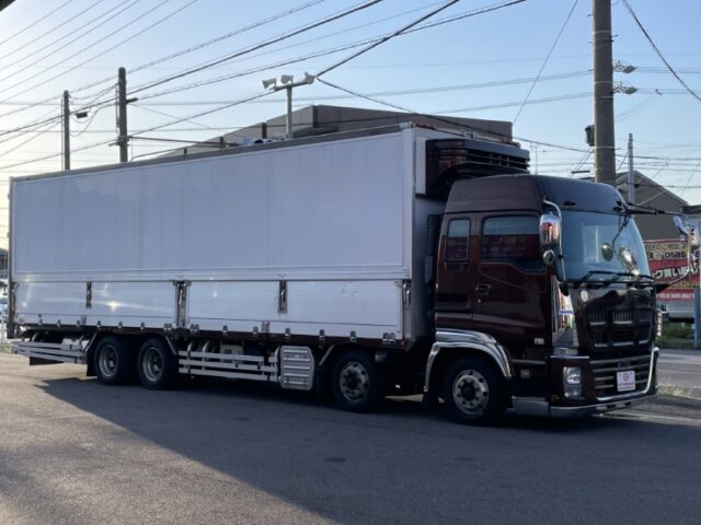 いすゞ　ギガ　冷凍ウィング　リアエアサス　リア門工ステンレス