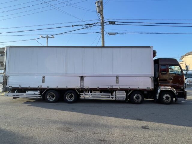 いすゞ　ギガ　冷凍ウィング　リアエアサス　リア門工ステンレス