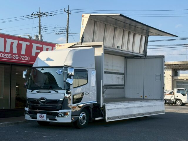 日野：17レンジャー：ハイルーフ：ウィング：6200ワイド：格納ゲート：エアサス